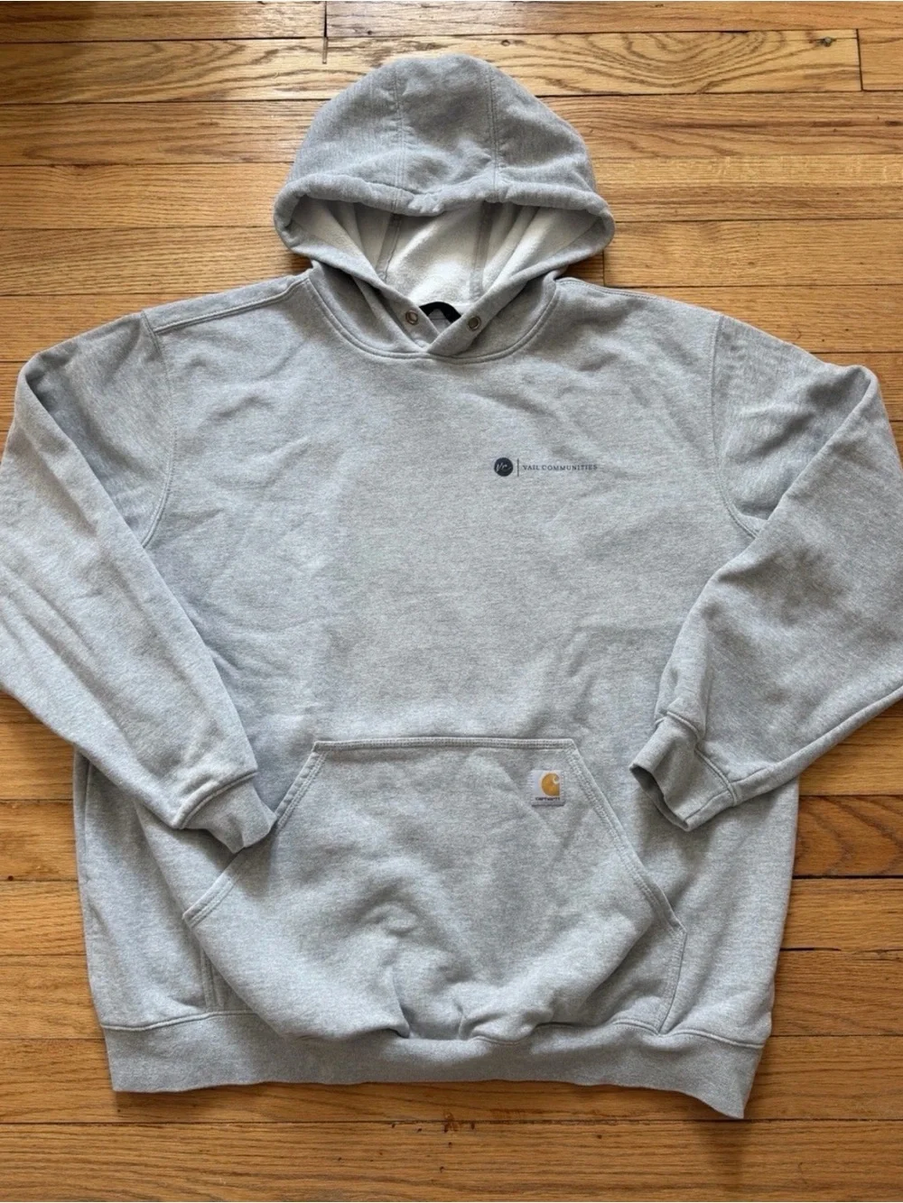 Carhartt Light Gray Pullover Hoodie with Kangaroo Pocket